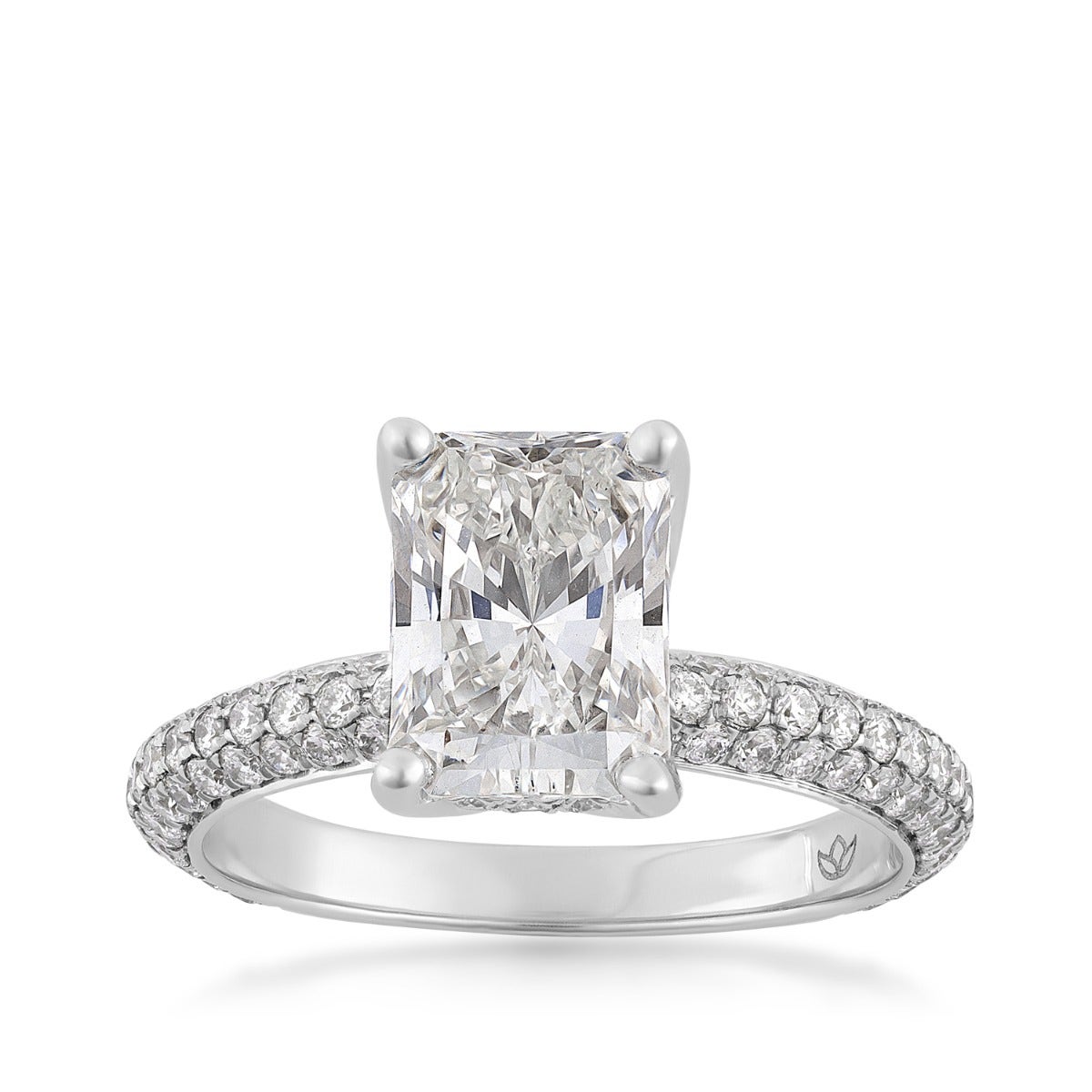 Radiance by Forevermade 2-3/4 ct. tw. Lab-Grown Radiant Cut Diamond Hidden Halo Engagement Ring in 14K White Gold