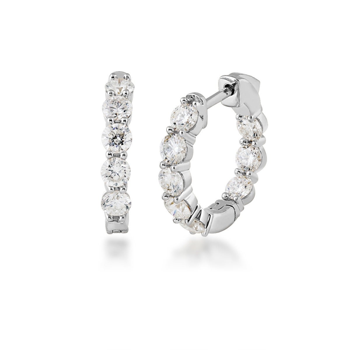Forevermade 3 ct. tw. Lab-Grown Diamond Inside Out Hoop Earrings in 14K White Gold - LGD-JOE866-GW4