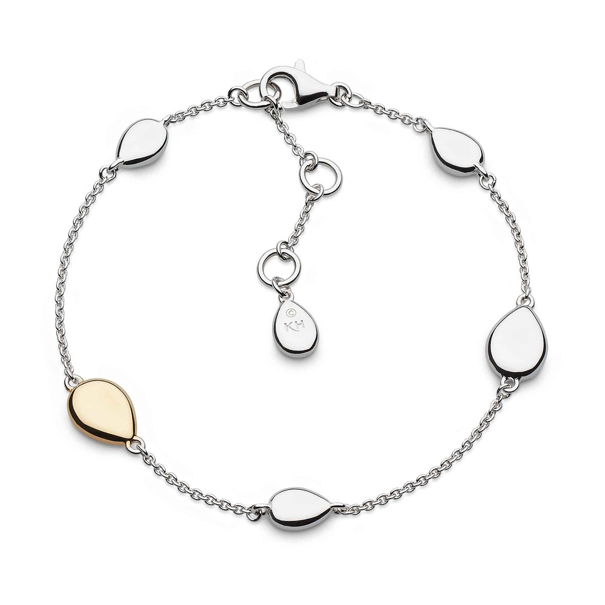 Kit Heath Droplet Bracelet in Sterling Silver & 18K Yellow Gold Plating