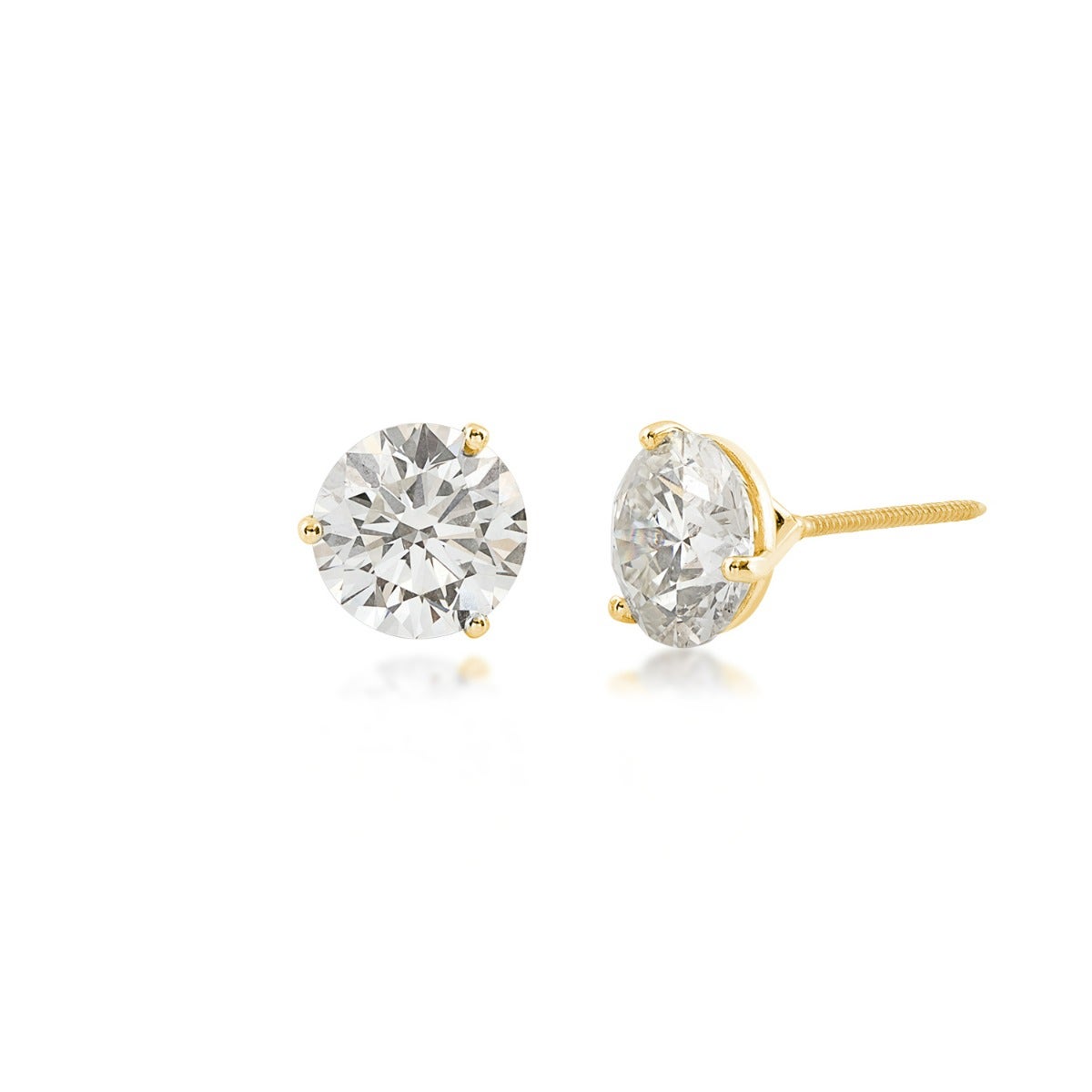 Forevermade 4 ct. tw. Lab-Grown Round Brilliant Diamond Martini Set Solitaire Earrings in 14K Yellow Gold