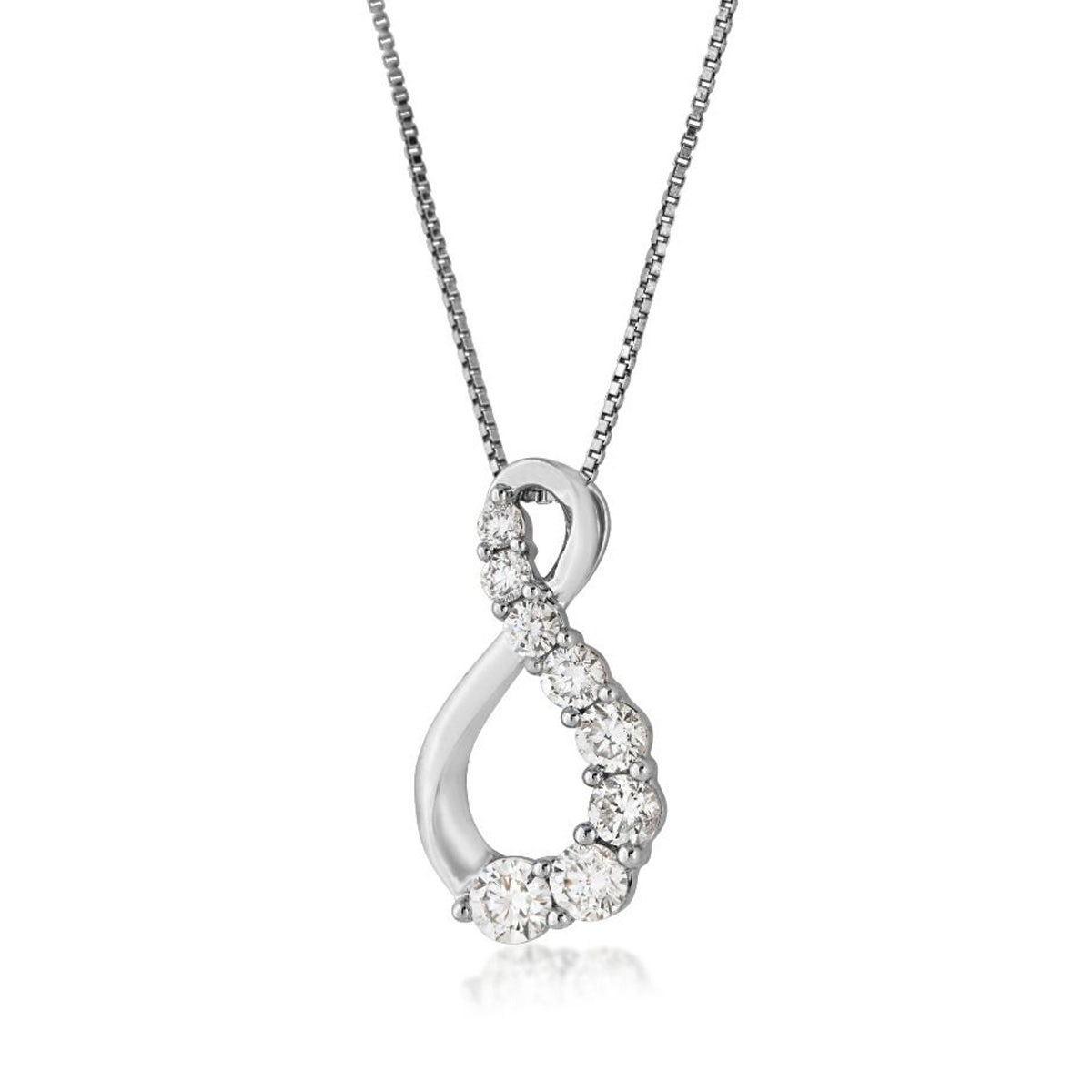 Forevermade 3/4 ct. tw. Lab-Grown Diamond Journey Infinity Pendant in 10K White Gold - LGD-KP28765@10KW