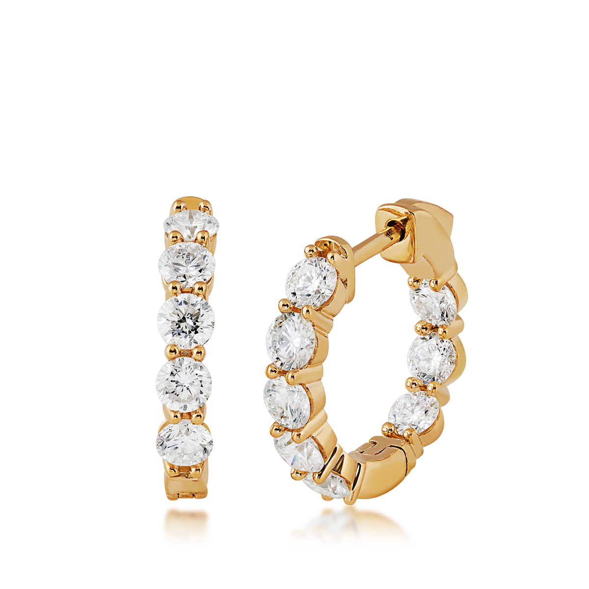 Forevermade 3 ct. tw. Lab-Grown Diamond Inside Out Hoop Earrings in 14K Yellow Gold