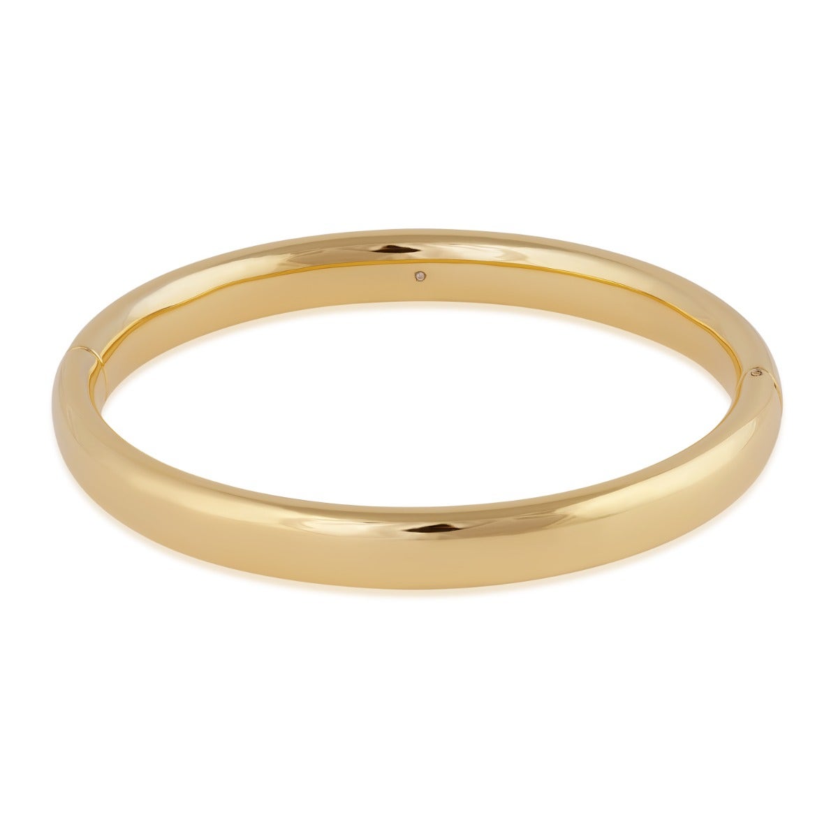 Evergold Resin Core High Polish Hinge Bangle Bracelet in 14K Yellow Gold
