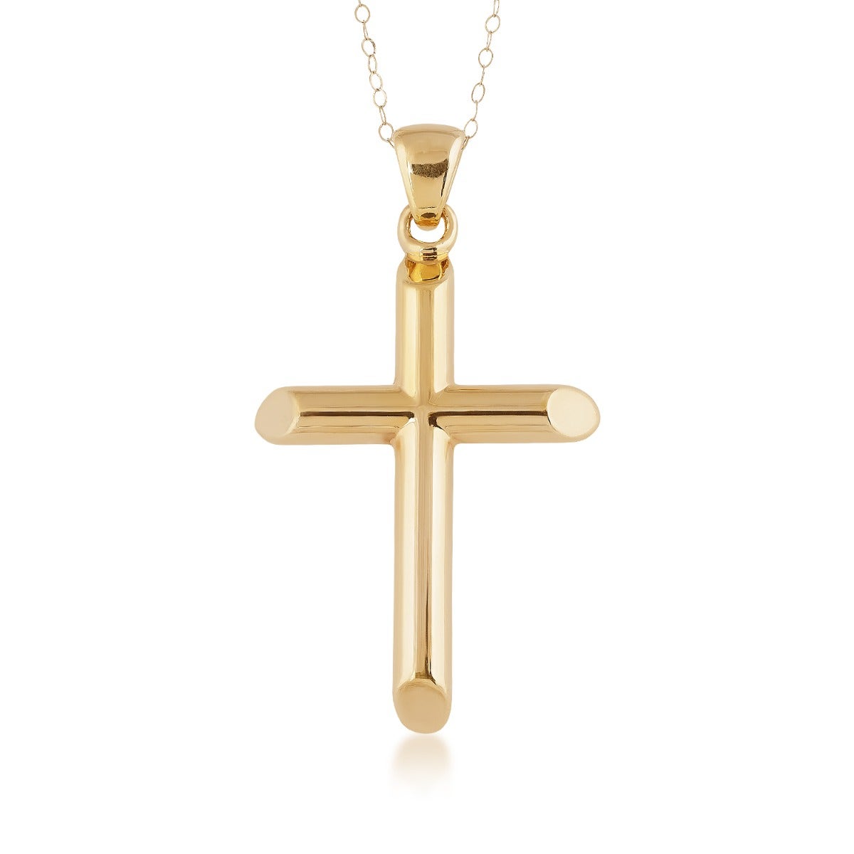 Evergold Resin Core Cross Pendant in 14K Yellow Gold