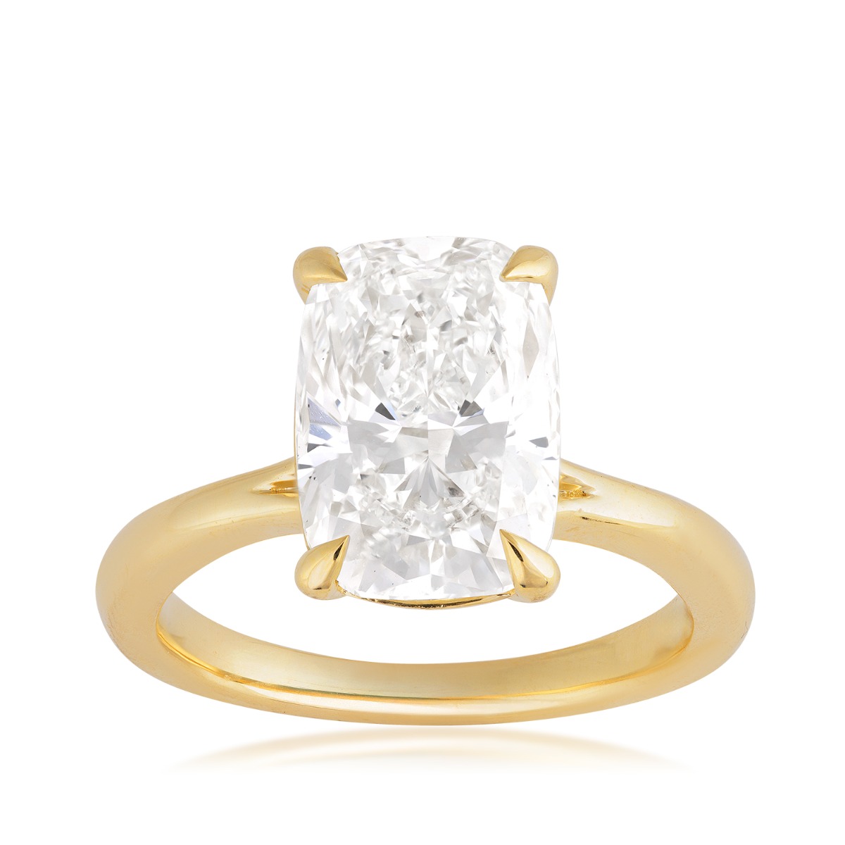Forevermade 4 ct. tw. Lab-Grown Elongated Cushion Diamond Solitaire Engagement Ring in 14K Yellow Gold