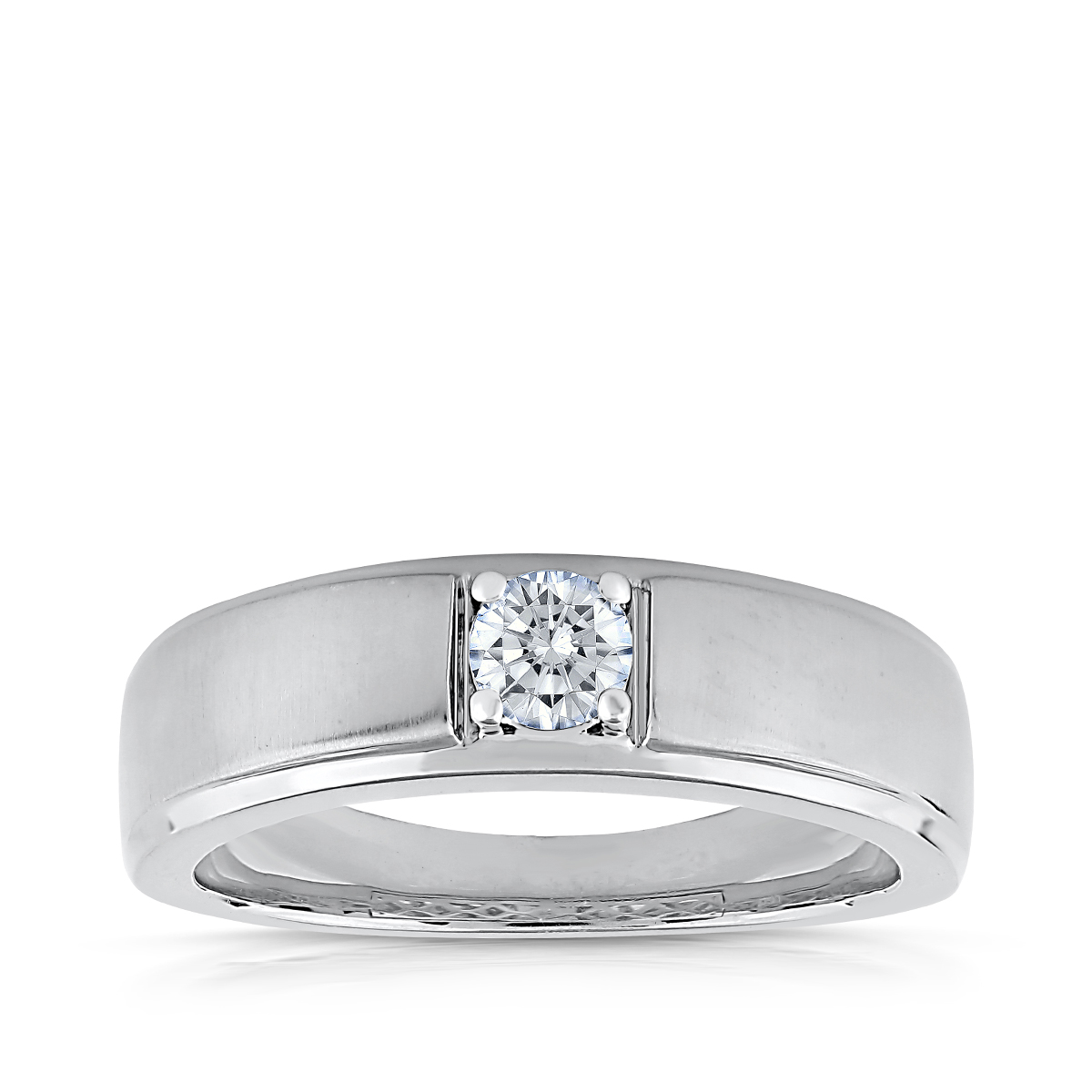 Forevermade Men's 1/3 ct. tw. Lab-Grown Round Brilliant Diamond Ring in 10K White Gold