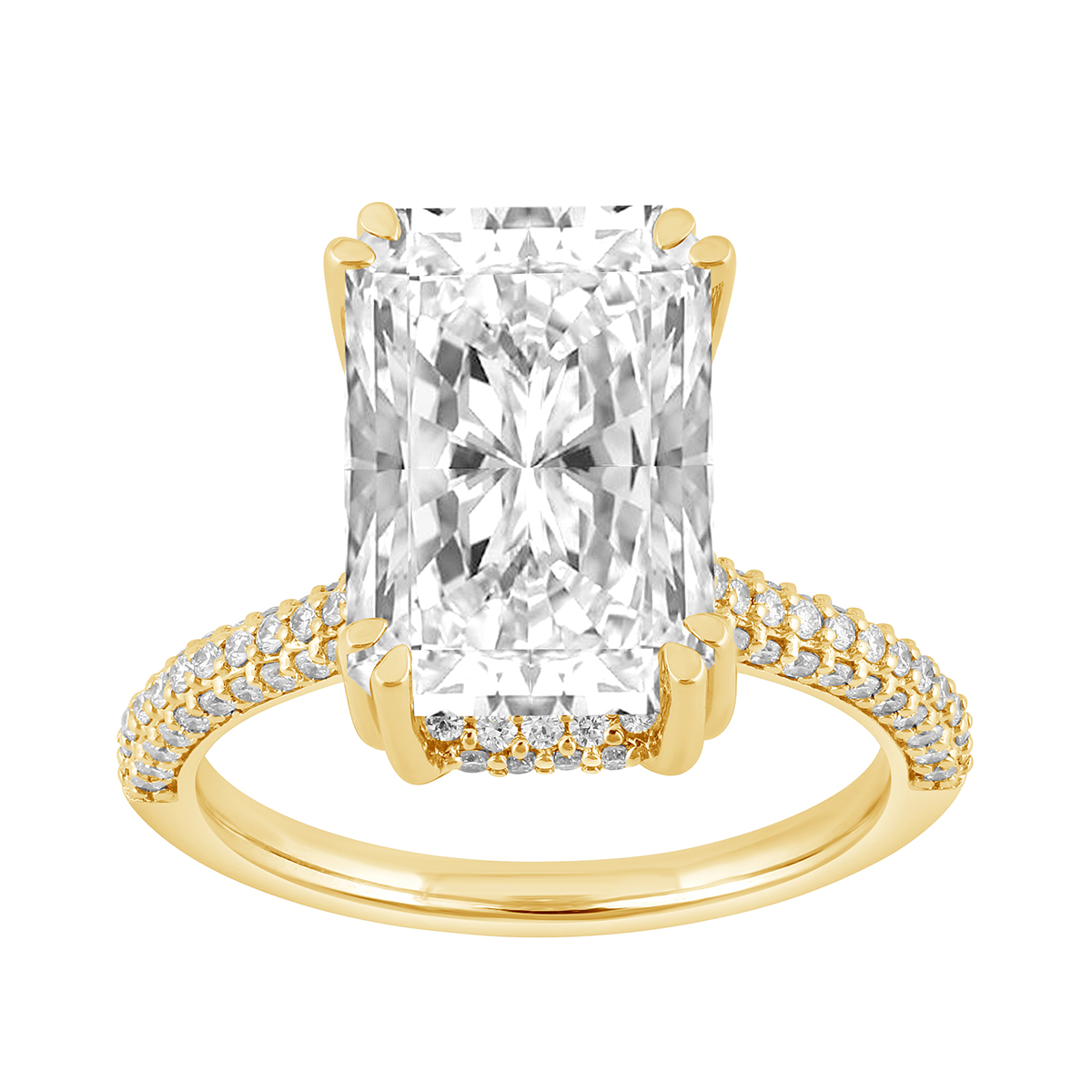 Forevermade 3-1/2 ct. tw. Lab-Grown Radiant-Cut Diamond Hidden Halo Engagement Ring in 14K Yellow Gold