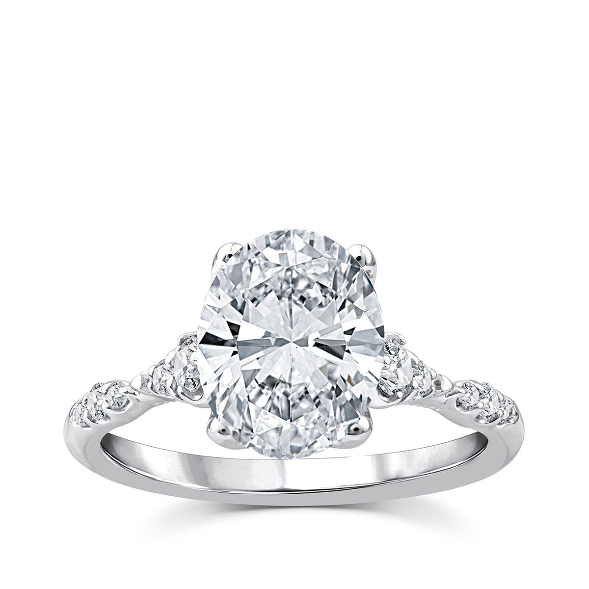 Above Love Star 3-5/8 ct. tw. Lab-Grown Oval Diamond Engagement Ring in 18K White Gold