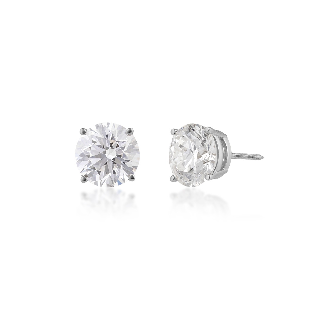 USA Collection 4 ct. tw. Lab-Grown Round Brilliant Diamond Solitaire Earrings in 14K White Gold