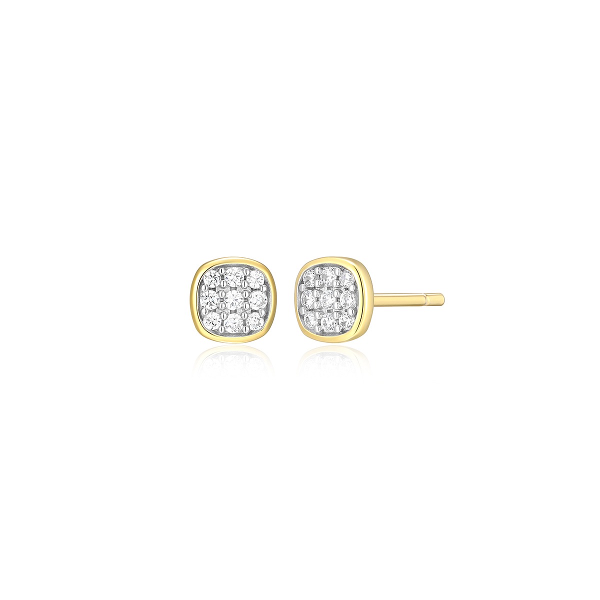 M by Monte Luna 1/10 ct. tw. Lab-Grown Diamond Pave Earrings in 14K Yellow Gold Plated Sterling Silver