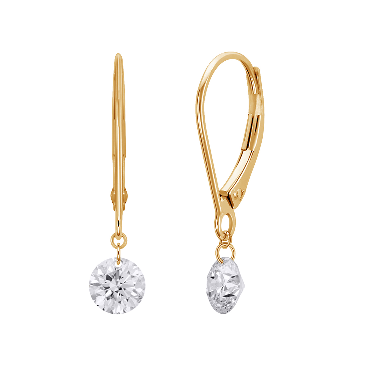 Forevermade 1 ct. tw. Lab-Grown Drilled Diamond Dangle Earrings in 10K Yellow Gold