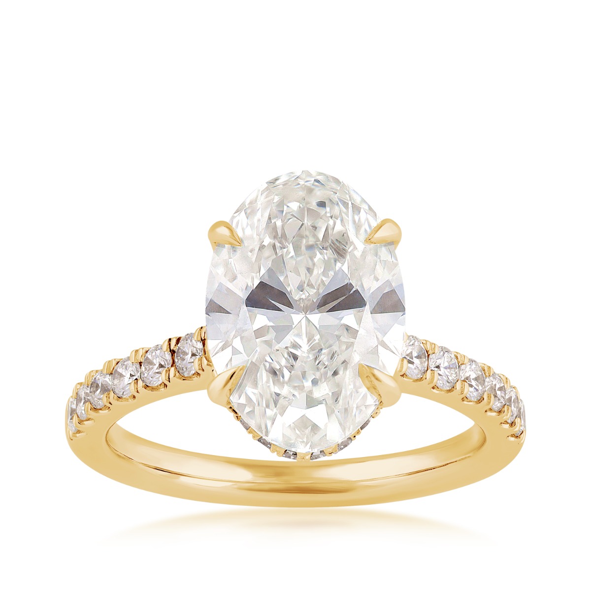 Forevermade 4-1/2 ct. tw. Lab-Grown Oval Diamond Hidden Halo Engagement Ring in 14K Yellow Gold