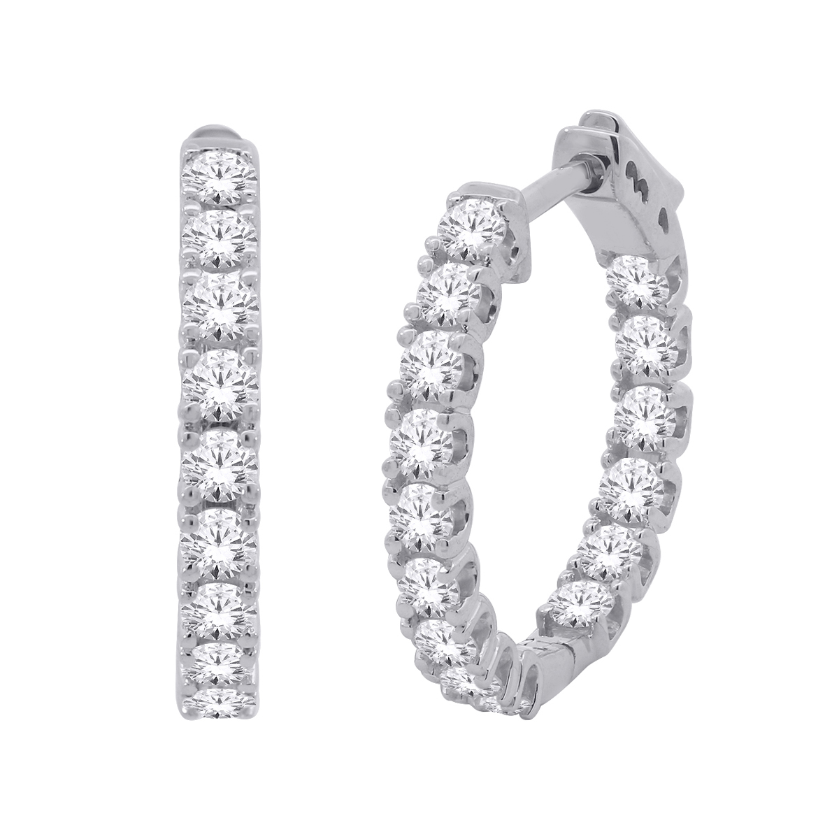 Forevermade 5 ct. tw. Lab-Grown Diamond Inside Out Hoop Earrings in 10K White Gold