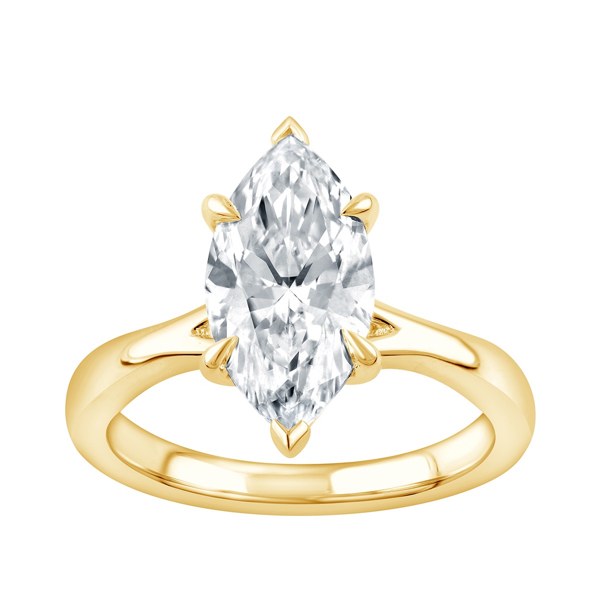 Forevermade 3 ct. tw. Lab-Grown Marquise Diamond Solitaire Engagement Ring in 14K Yellow Gold