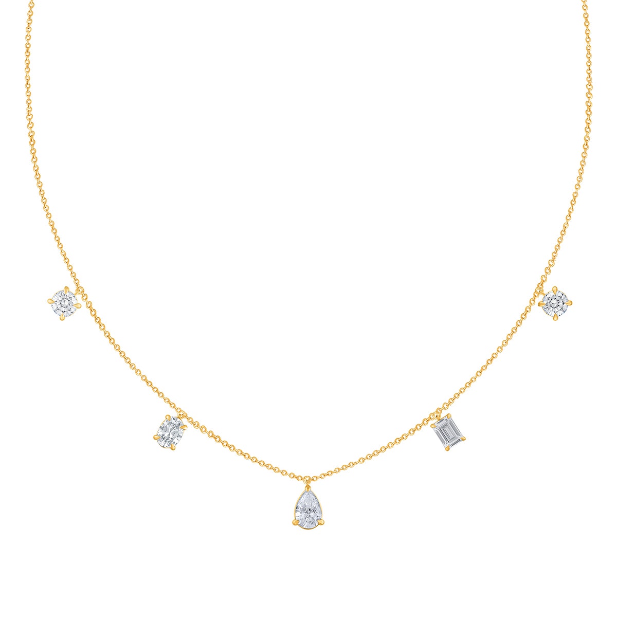 Demi Fine 1 ct. tw. Lab-Grown Multi-Shape Diamond Necklace in 14K Yellow Gold