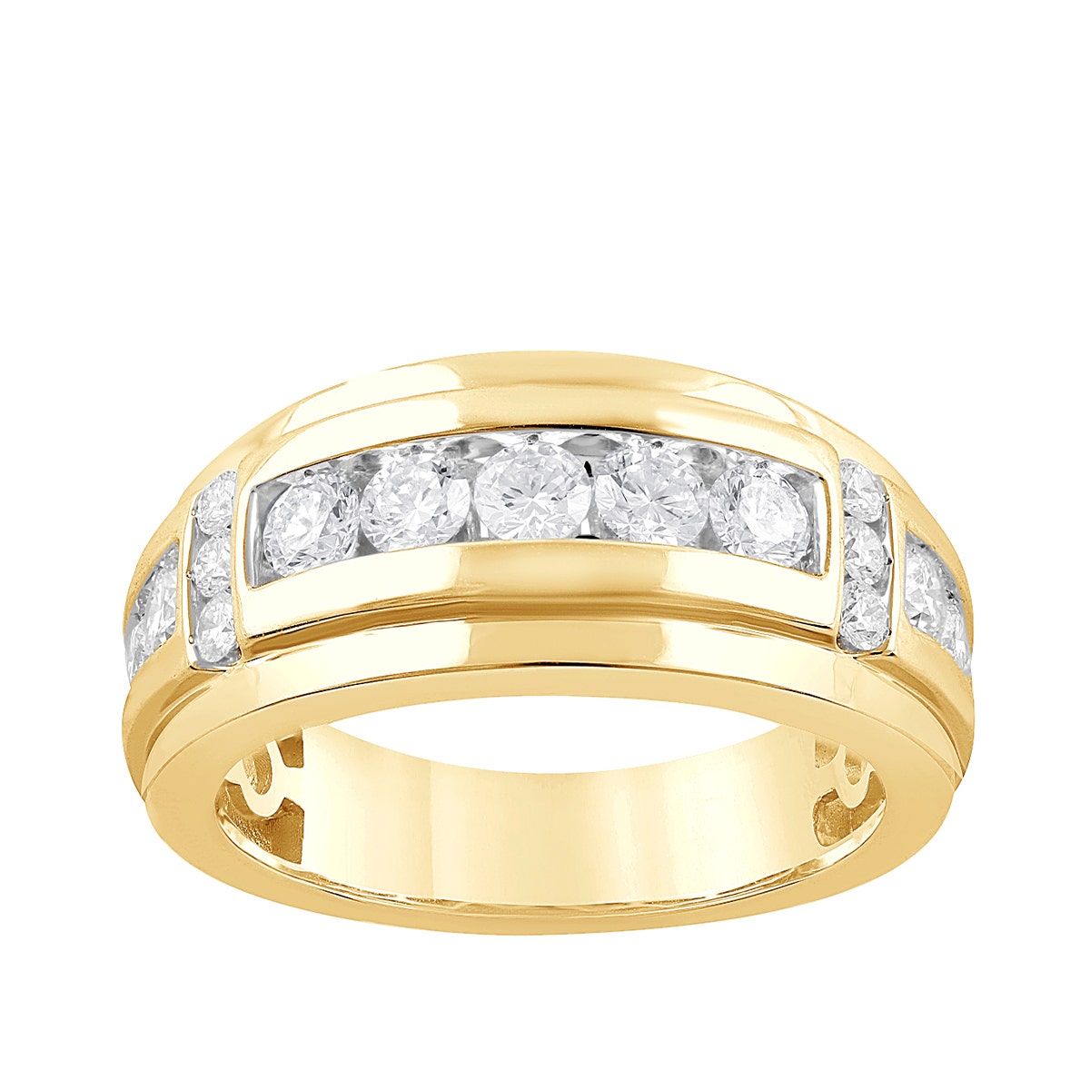 Forevermade 1-1/2 ct. tw. Men's Lab-Grown Diamond Channel Set Wedding Ring in 14K Yellow Gold