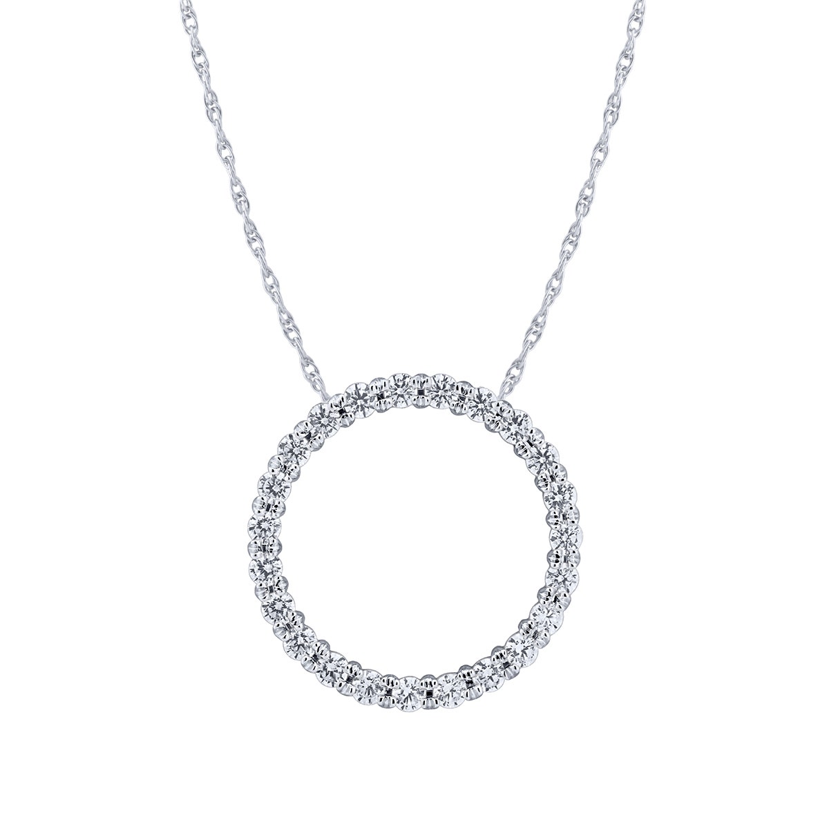 Forevermade 1/2 ct. tw. Lab-Grown Diamond Circle Necklace in 10K White Gold