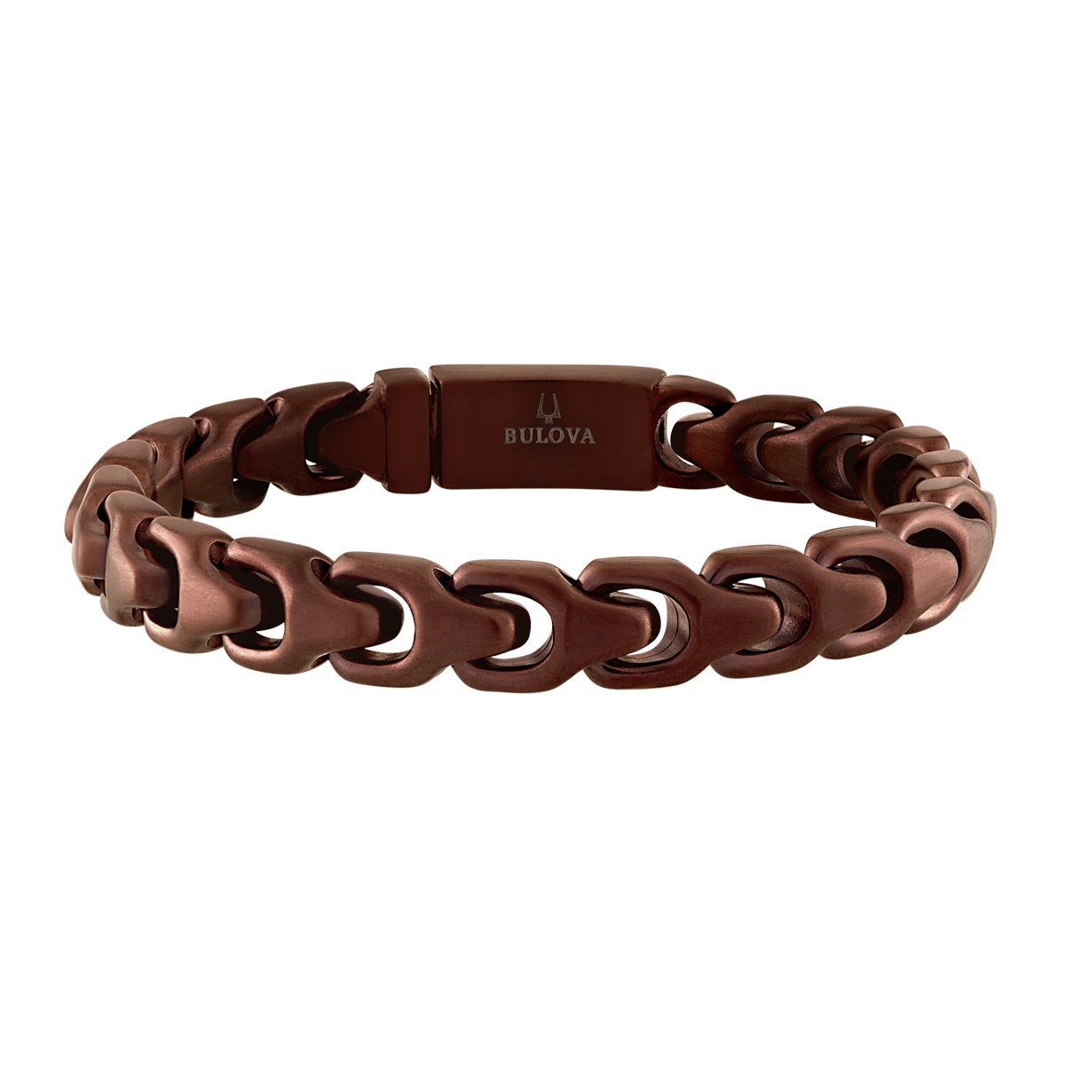 Bulova Men's 8mm 8.5" Link Bracelet in Brown Ion Plated Stainless Steel