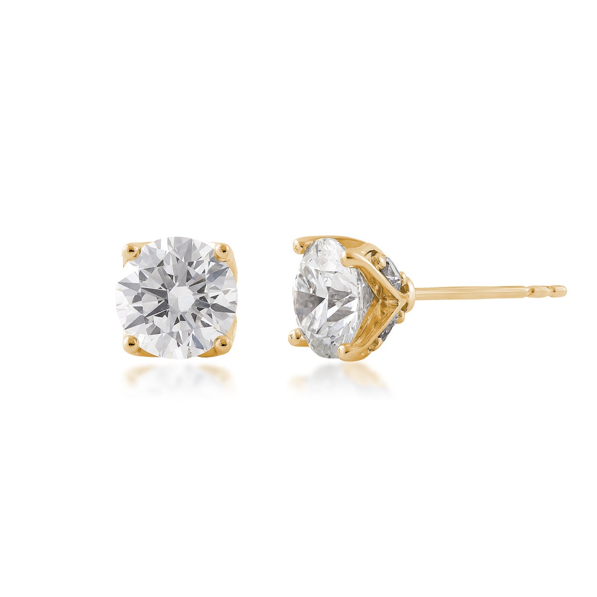 Forevermade 3 ct. tw. Lab-Grown Round Brilliant Diamond Earrings in 14K Yellow Gold