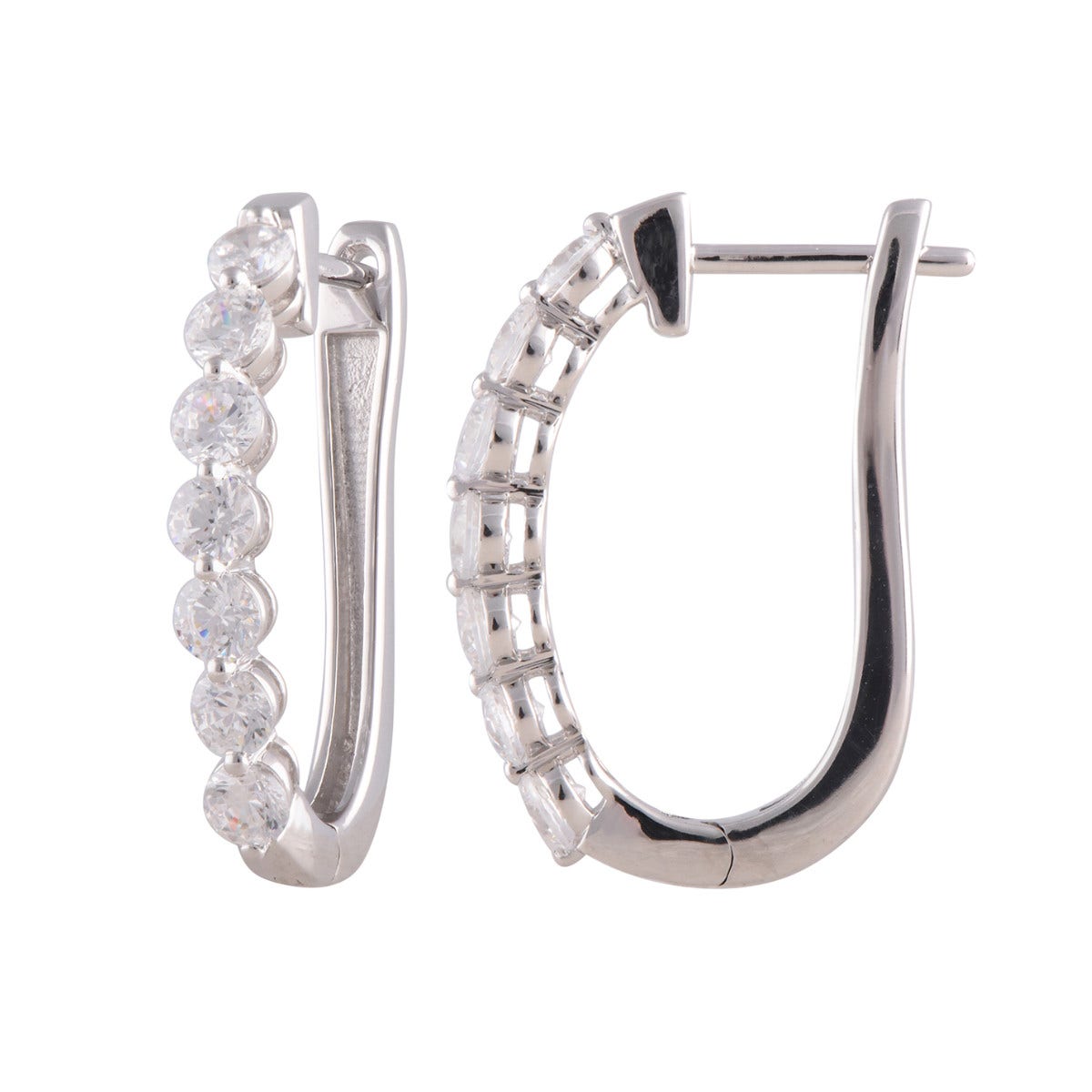Forevermade 2 ct. tw. Lab-Grown Diamond J-Hoop Earrings in 14K White Gold