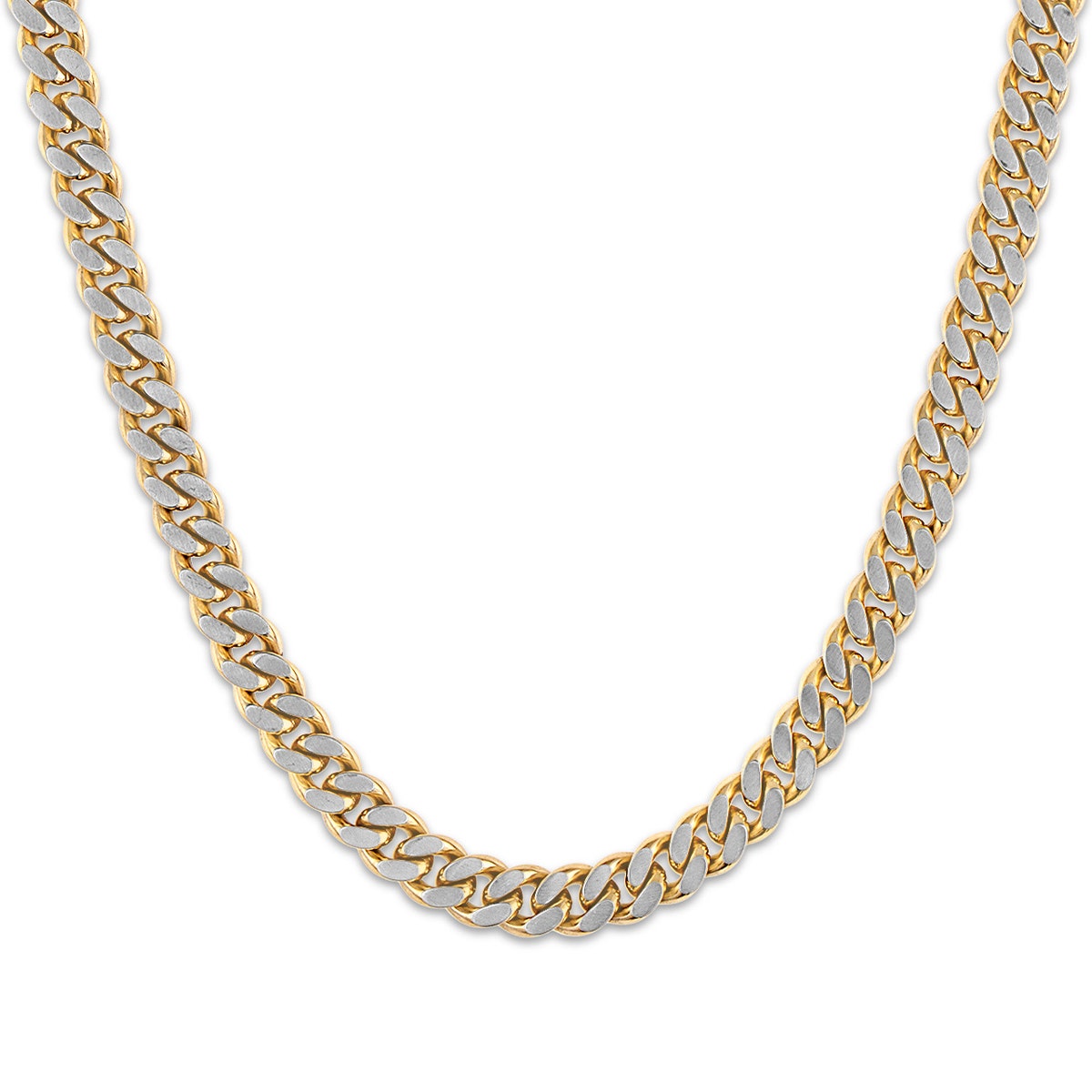 Bulova Men's 10mm 24" Curb Chain Necklace in Gunmetal & Gold-Tone Stainless Steel