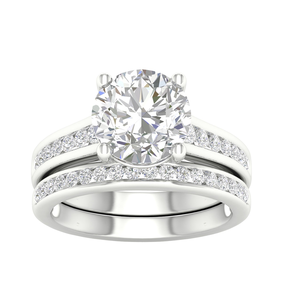 Forevermade 3-1/2 ct. tw. Lab-Grown Round Diamond Wedding Set in 14K White Gold