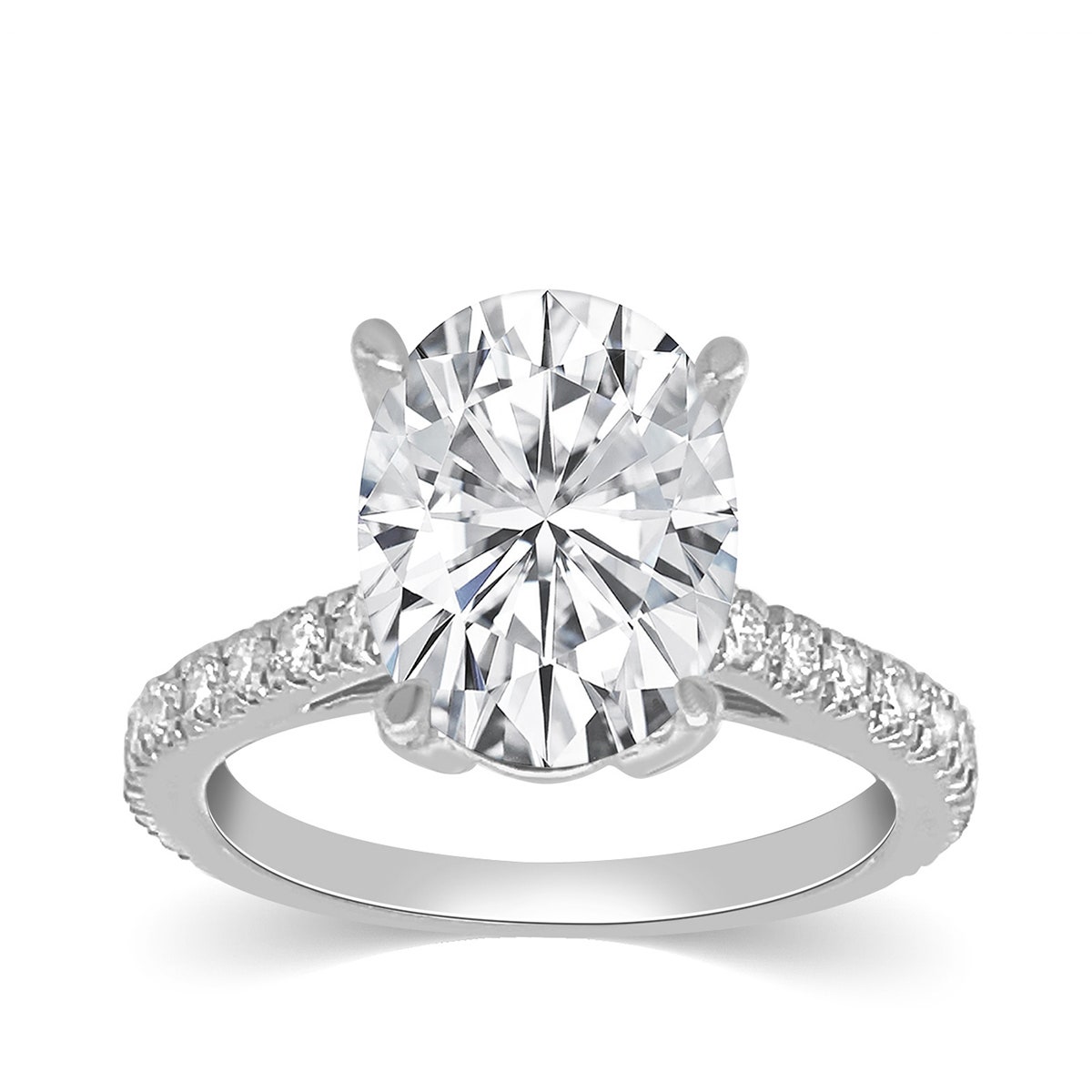 Forevermade 3 ct. tw. Lab-Grown Oval Diamond Engagement Ring in 14K White Gold
