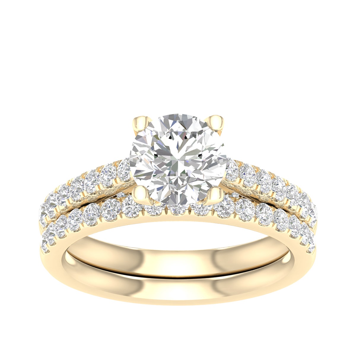 Forevermade 2-1/3 ct. tw. Lab-Grown Diamond Wedding Set in 14K Yellow Gold