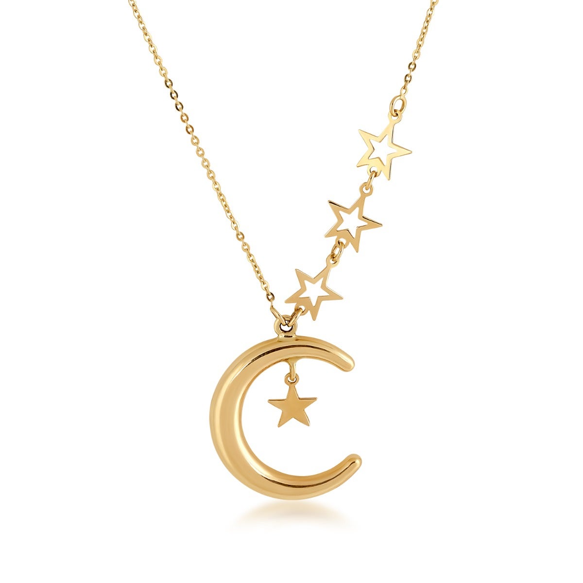 Moon & Stars Pendant in 10K Yellow Gold