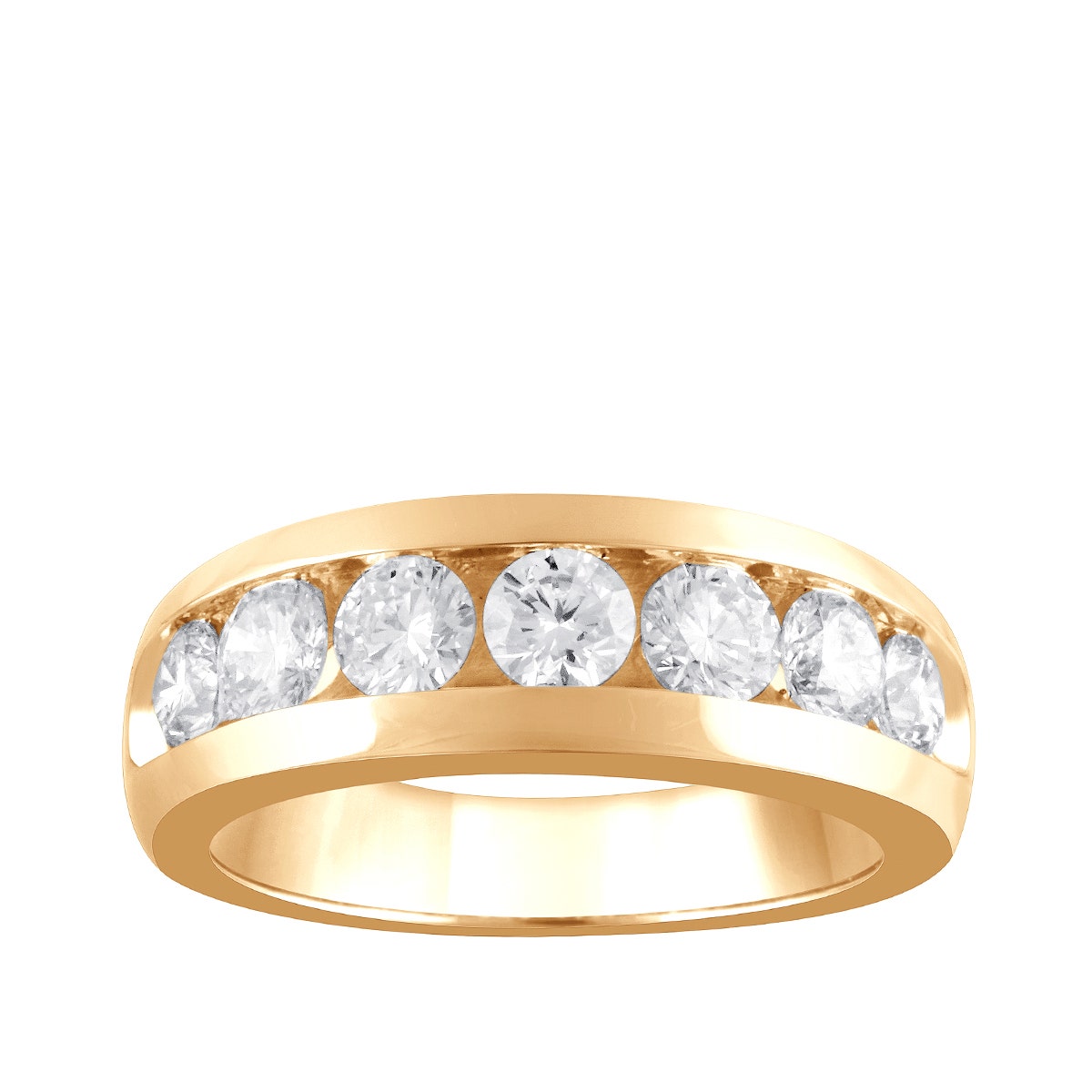 Forevermade 2 ct. tw. Men's Lab-Grown Round Diamond Channel Set Ring in 10K Yellow Gold