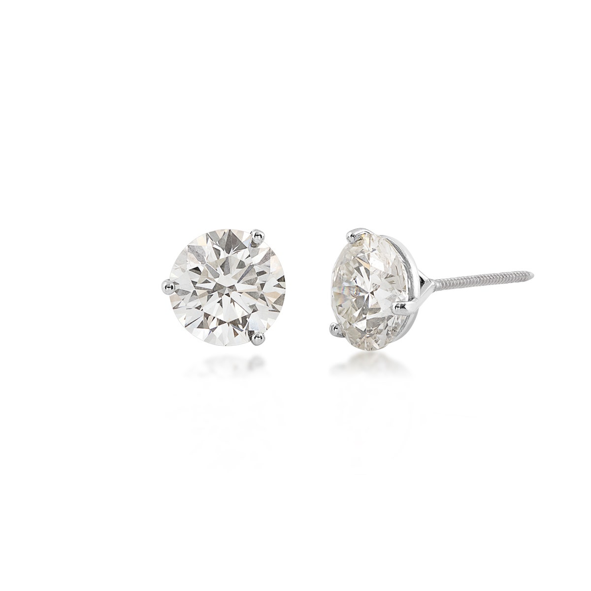 Forevermade 4 ct. tw. Lab-Grown Round Brilliant Diamond Martini Set Solitaire Earrings in 14K White Gold