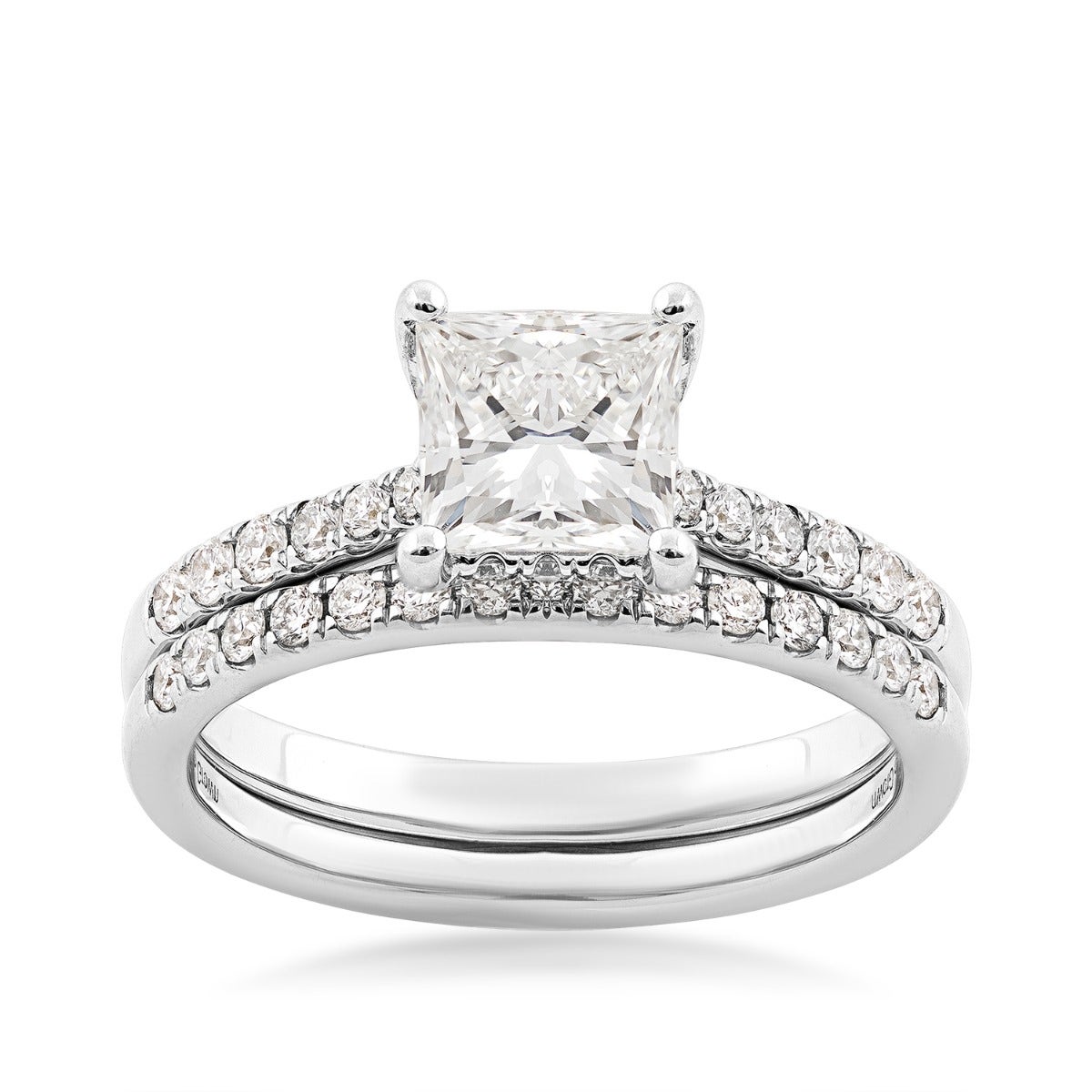 Forevermade 2 ct. tw. Lab-Grown Princess Cut Diamond Wedding Set in 14K White Gold