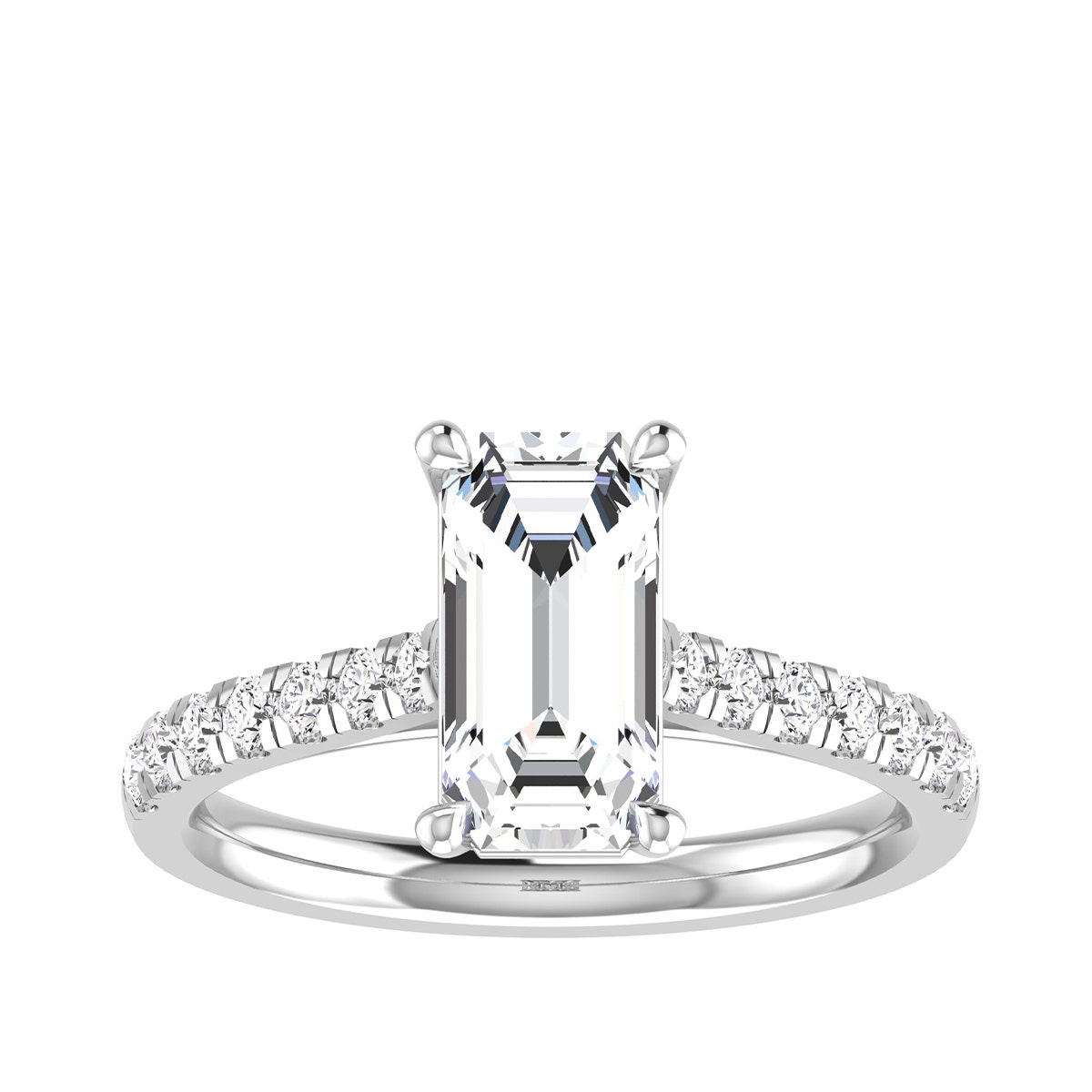 Forevermade 2-1/3 ct. tw. Lab-Grown Elongated Emerald Cut Diamond Engagement Ring in 14K White Gold