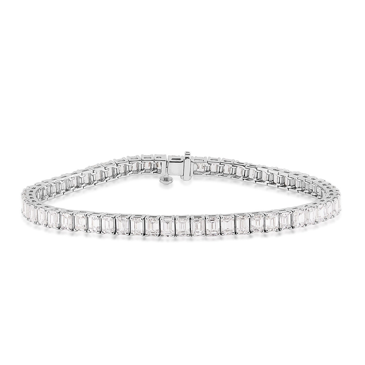 Forevermade 10 ct. tw. Lab-Grown Emerald Cut Diamond Tennis Bracelet in 14K White Gold