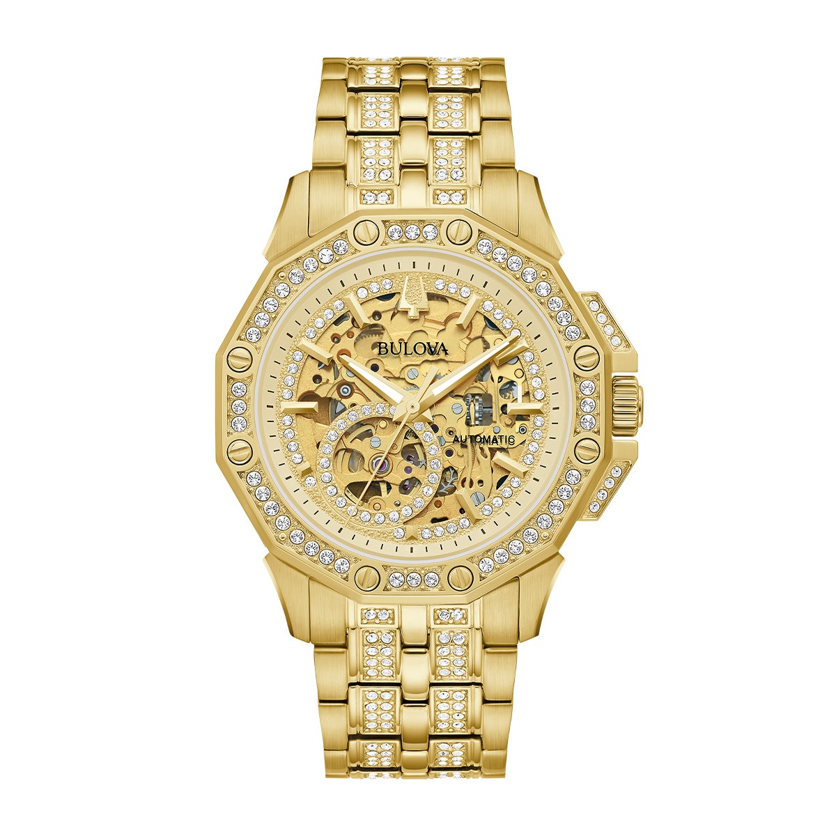 Bulova Men's Crystal Collection Octava Gold-Tone Stainless Steel Watch