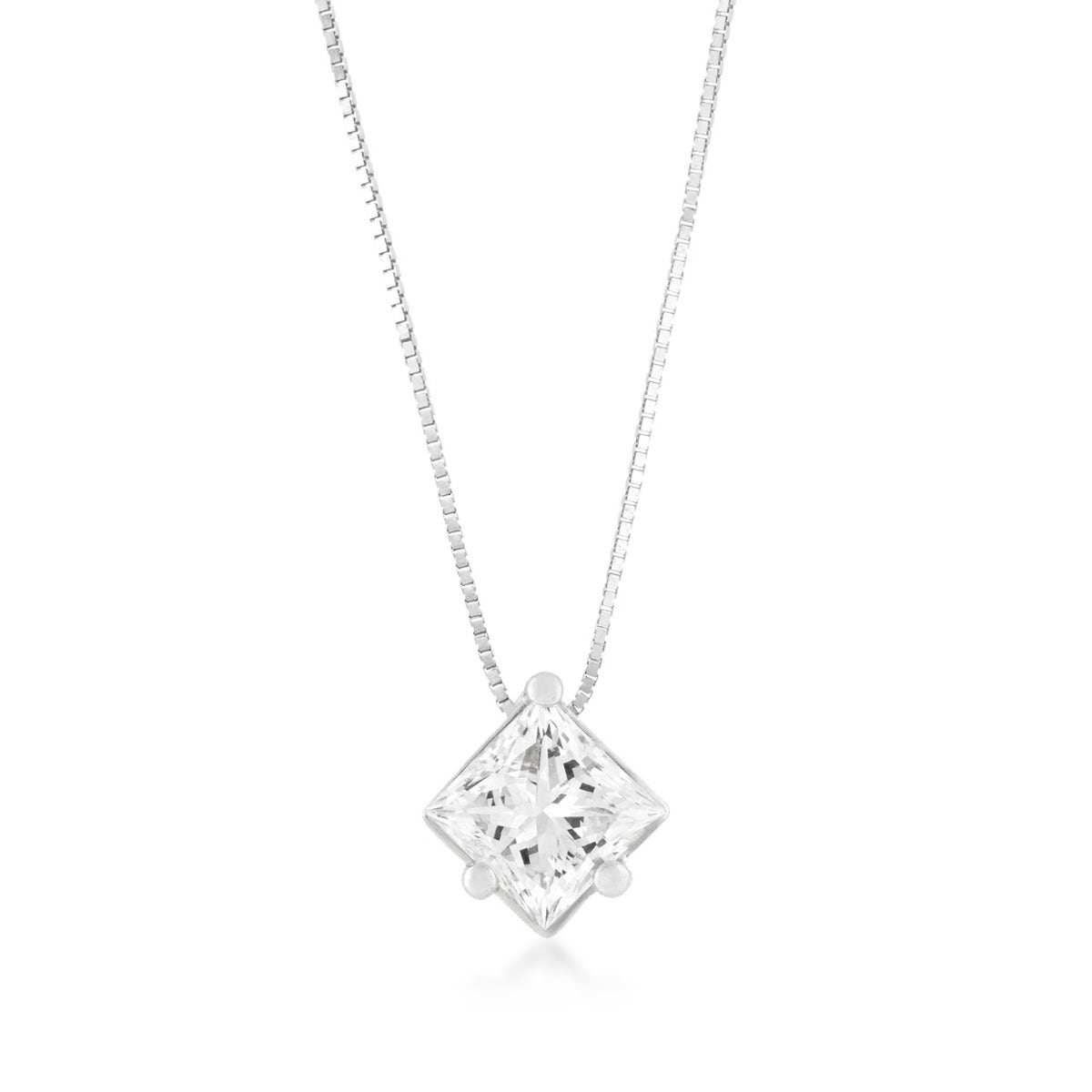 Forevermade 1 ct. tw. Lab-Grown Princess Cut Diamond Solitaire Pendant in 14K White Gold