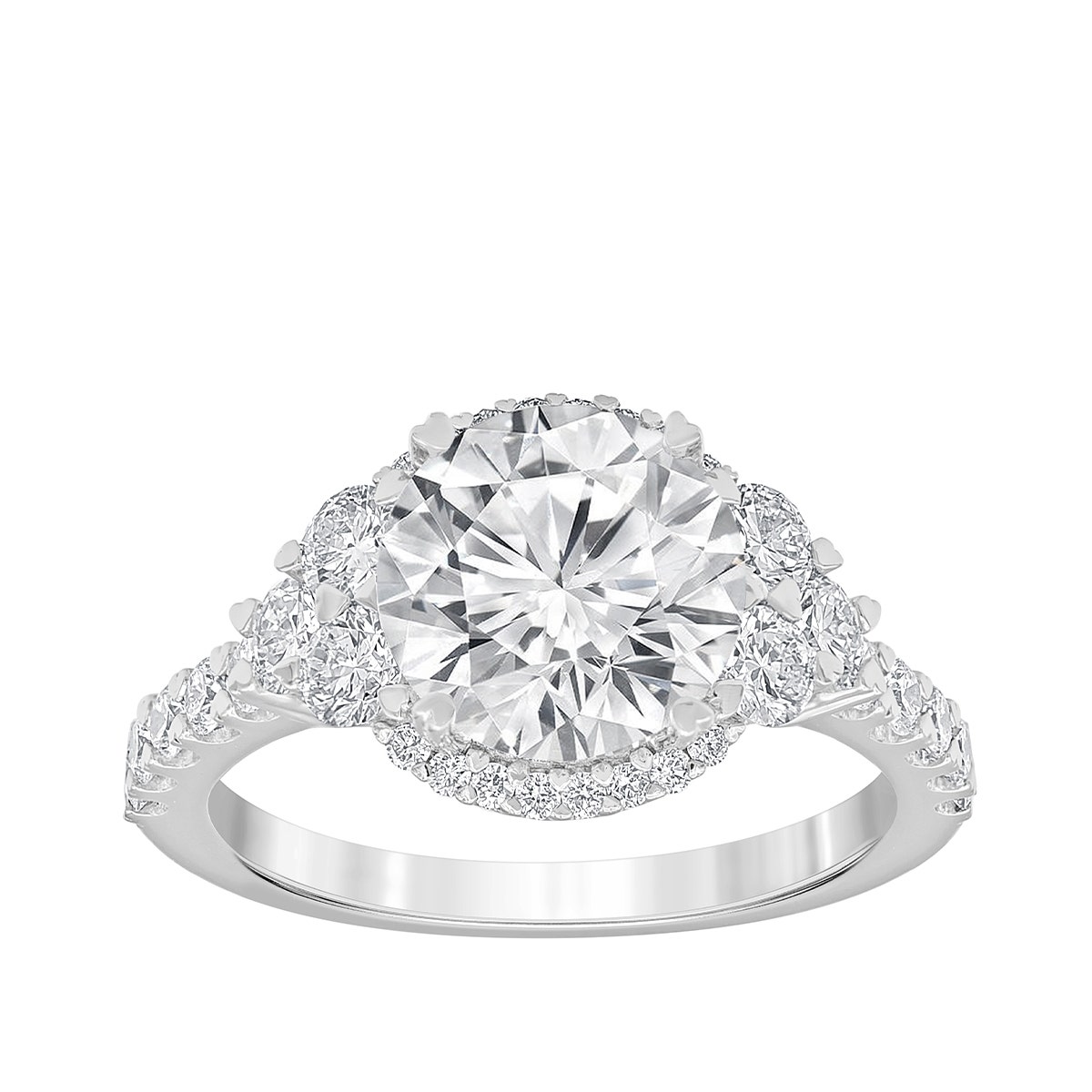 Forevermade 4 ct. tw. Lab-Grown Round Brilliant Diamond Halo Engagement Ring in 14K White Gold