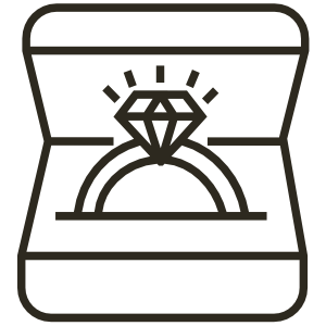 diamond ring in box icon